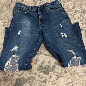 High Rise OG Straight Jeans- Distressed
